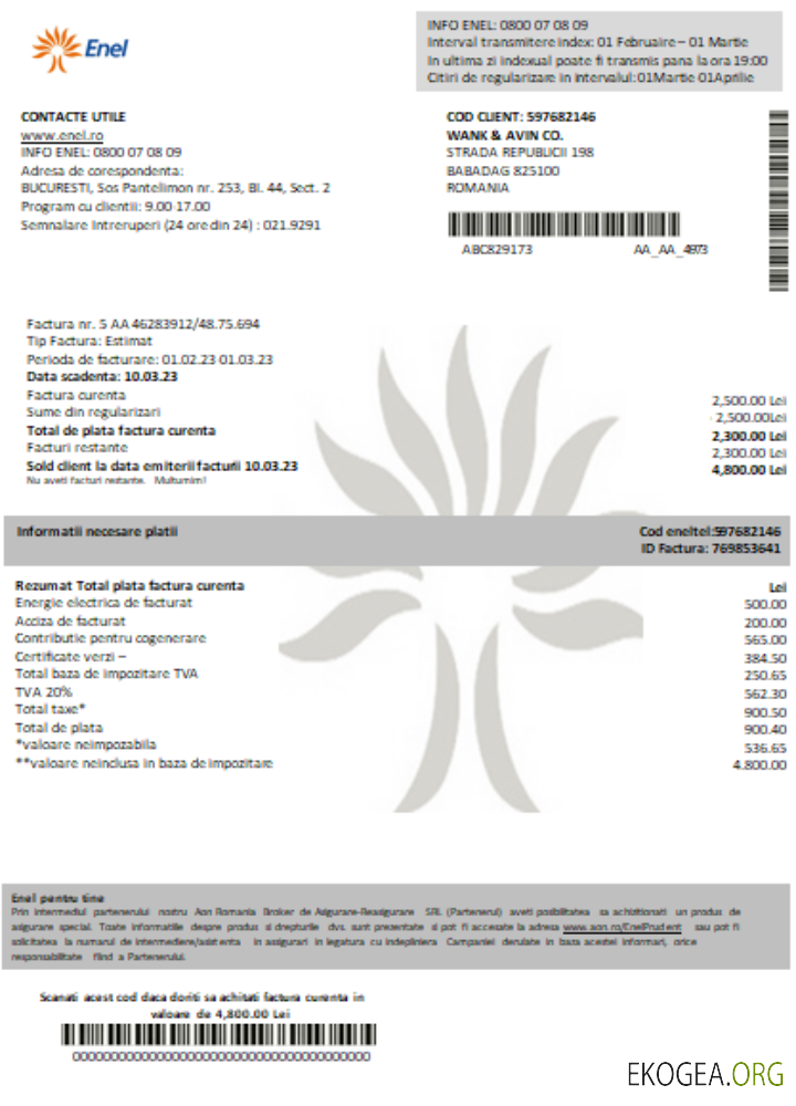 Enel justificatif de domicile électricité facture d'entreprise de service public SCR